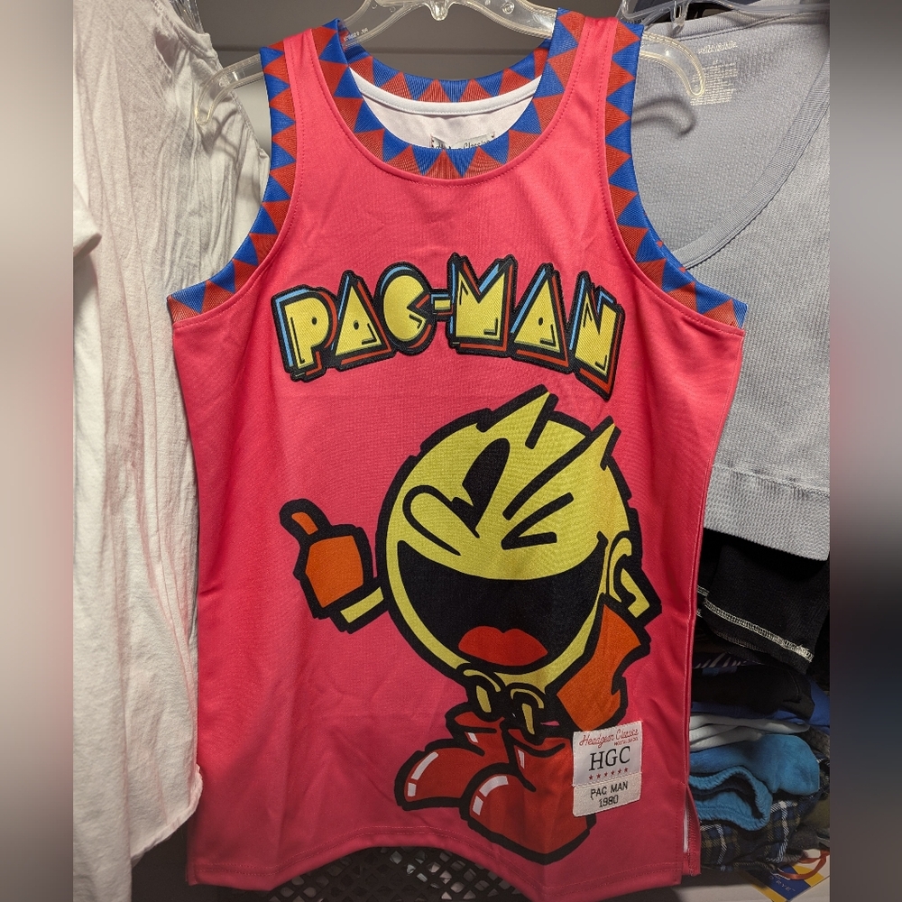 Pac-Man Headgear Classics Basketball Jersey-Pink NWT
